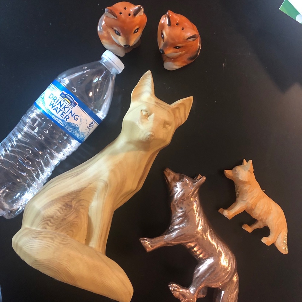 LOT 5pcs cute fall FOX decor figurines shakers